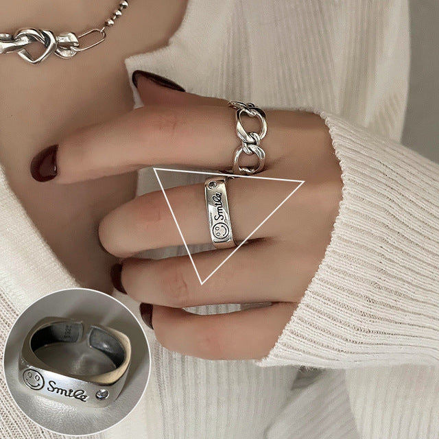 Minimalist 925 Silver Ring for Women Fashion Creative Irregular Geometric Aestethic Open Rings Birthday Party Jewelry Gift